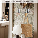 Rzoklot 2-Pack Rustic Wood Wall Hooks - Wall Mounted or Adhesive Coat Rack for Bathroom Towels Robes - Farmhouse Modern Decorative Entryway Hangers for Hats Keys Purses Bags, White Rzoklot