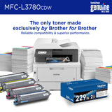 Brother MFC-L3780CDW Wireless Digital Color All-in-One Printer with Laser Quality Output, Single Pass Duplex Copy & Scan | Includes 4 Month Refresh Subscription Trial ¹ Amazon Dash Replenishment Ready Brother