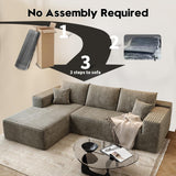 107.5" Cloud Modular Sectional Sofa Couch with L-Shape Chaise,Modern Minimalist Upholstered Couches for Living Room Bedroom,Deep Seat Corner Couch，No Assembly Required (Camel,Left Facing Chaise) Settab