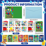 Fullhawl 48 Set Father's Day Card Making Kits DIY Father's Day Craft with Stickers and Envelopes Make Your Own Greeting Card Handmade Dad Gift for Party Home Activities Fullhawl