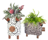 Zoreal Metal Decorative Small Baskets,Narrow Baskets with Handles for Storage,Pig Designs Farmhouse Cute Basket for Kitchen,Bathroom,Livingroom,Office Shelf Decor Aesthetic set of 2 Zoreal