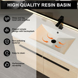 Beyondnext 36" Bathroom Vanity with Sink, 36 Inch Floating Bathroom Vanity, Single Sink Bathroom Vanity Combo, Modern Bathroom Vanity, Brown Wall Mounted Cabinet Set Beyondnext