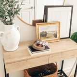 Oakrain Rustic Wood Chain Link for Home Decor, Handmade Carved 3 Link Wood Knot & Wood Beads, Natural Boho Farmhouse Table Decor, Best Housewarming Gifts (2 Pcs, 8.7inch) Oakrain