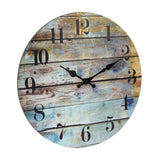 Stonebriar Vintage Farmhouse Wooden 14 Inch Round Battery Operated Hanging Wall Clock Stonebriar