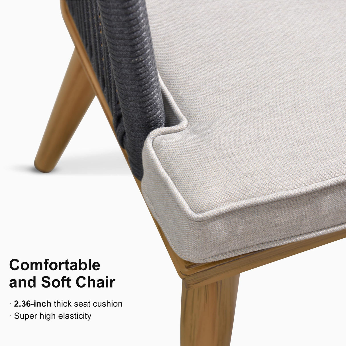 PURPLE LEAF 9 Pieces Patio Dining Set Wicker Outdoor Furniture Rectangular Table and Chairs Set for Garden Deck Teak-Finish Aluminum Frame Backyard Kitchen Set, Cushions and Pillows Included PURPLE LEAF