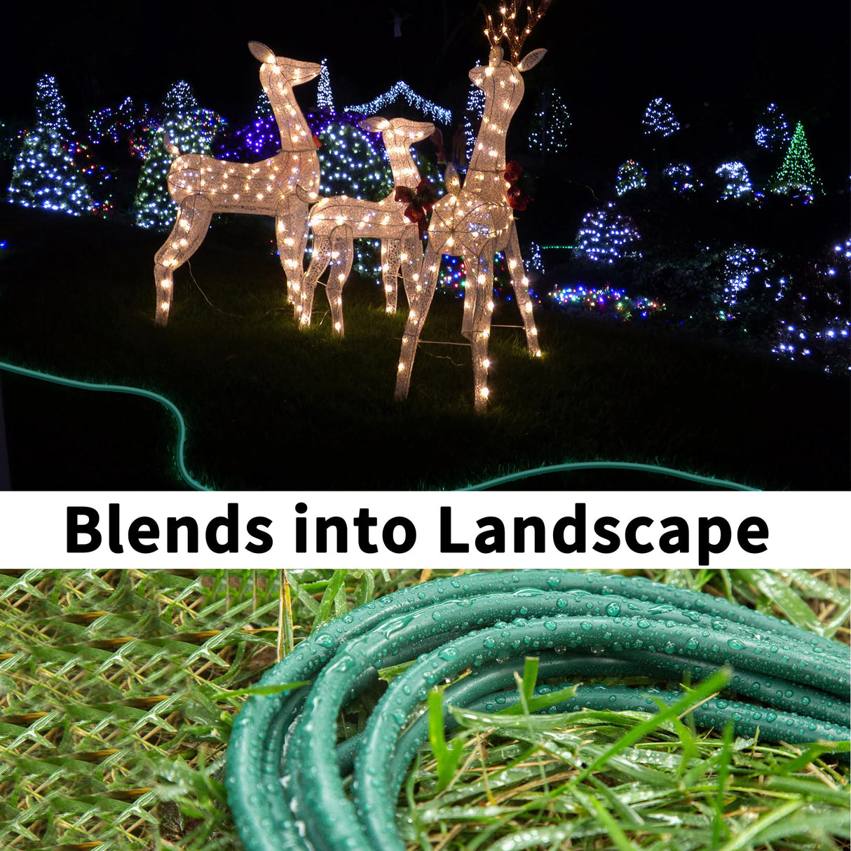 HUANCHAIN Indoor Outdoor Green Extension Cord 50 ft Waterproof, 16/3 Gauge Flexible Cold-Resistant Appliance Extension Cord Outside, 13A 1625W 16AWG SJTW, 3 Prong Heavy Duty Electric Cord, ETL huanchain