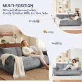 Cvortll Faux Fur Loveseat Couch, Oversized Lounge Sofa for Adults, Fluffy Lazy Sofa with Soft Stuffed Filling, Big Comfy Couch, Boneless Couches for Living Room, Bedroom, Dark Gray Cvortll