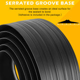 20Ft Universal Garage Door Bottom Threshold Seal Strip with 20oz Glue Gel, Weatherproof Rubber DIY Weather Stripping Replacement - Black Papillon