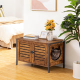 HOOBRO Cat Litter Box Enclosure, Hidden Litter Box Furniture with Shutter Door and Head Mat, Cat Litter Box Furniture Fit Most of Litter Box, 31.5''L x 17.7''W x 19.9''H, Rustic Brown BF06MW01 HOOBRO