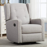 CANMOV Swivel Rocker Recliner Chair, Nursery Glider Chair, Nursery Rocking Chairs, Manual Reclining Chair, Grey CANMOV