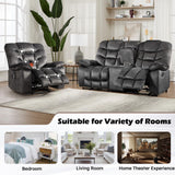 HAOMARKETS Power Recliner Chair with Massage and Heat, 41" Wide Electric Reclining Chairs with USB Port, Breathable Fabric Overstuffed Reclining Sofa for Living Room,Grey HAOMARKETS