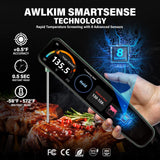 AWLKIM 0.5s Instant Read Smart Meat Thermometer Digital, 3.8″ HD Touchscreen with Temp-OS, Professional Kitchen Food Thermometer for Cooking, Grill, BBQ | ±0.5°F, −58–572°F, IP68, USB-C Rechargeable AWLKIM