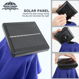 MASTERCANOPY Patio Umbrella with 32 Solar LED Lights -8 Ribs (9ft,Blue) MASTERCANOPY