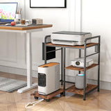 Home Printer Stand with Charging Station, 24x18 Inches Stands for Large Printer, Printer Shredder Stand with Storage for Home Office, Table for Fax Machine/PC Tower (Rustic Brown) SEDEGN