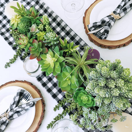 Winlyn 19 Pcs Assorted Artificial Succulents Plants Unpotted Small Green Aloe Hops Cactus String of Pearls Picks Fake Succulents Bulk for Succulent Garden Floral Arrangement Indoor Outdoor Home Decor Winlyn