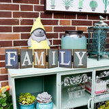 Wooden Home Sign Table Top Decor Decorative Letters Signs Freestanding Family Word Block Rustic Tabletop Centerpiece for Shelf Fireplace Mantel Farmhouse Kitchen Living Room (family) wovorins