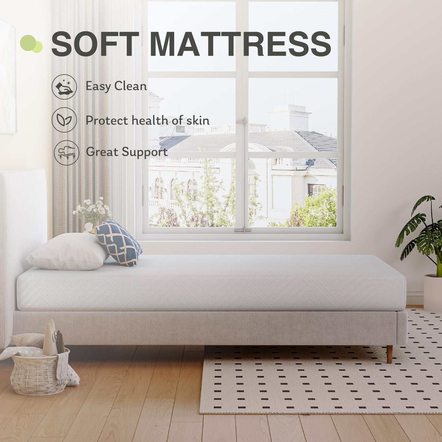 Full Mattress in a Box, 6 inch Mattresses for Platform Bed Double Size Daybed Bunk, Memory Foam Medium Firm