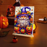HeeBenor Halloween Paint by Numbers Kit for Adults with Frame, Pumpkin Gnome Paint by Number with Easel, DIY Halloween Gnome Adult Paint by Number Kits on Canvas Framed 8x12 Inch for Home Wall Decor HeeBenor