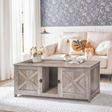 MAHANCRIS Cat Litter Box Enclosure for 2 Cats, 47.2" Hidden Cat Litter Box Furniture with Double Room, Wooden Cat Washroom Cabinet with Scratching Board, Indoor Cat House End Table, Greige CWHG1201 MAHANCRIS