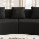 RAVADOEN 109" Curved Couch, Raindrop Velvet Fabric Modern 5 Seater Curved Shaped Sectional Sofa for Living Room, Bedroom, Office, No Assembly RAVADOEN