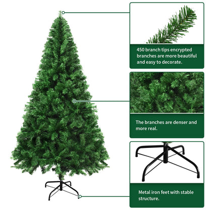 mupera Christmas Tree 5ft - Artificial Christmas Tree, Fake Christmas Tree (2024 New), 420 Branch Tips, PVC Xmas Pine Tree for Home, Office, Shopping Center, Party/Holiday Decoration Gift Use