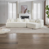 Merax 125" Large Sofa Couch, 2 Piece Free Combination, Modern Modular Upholstered Sectional Corner Sofa with Pillows and High-Density Foam for Living Room, Bedroom, Salon, Cream White Merax