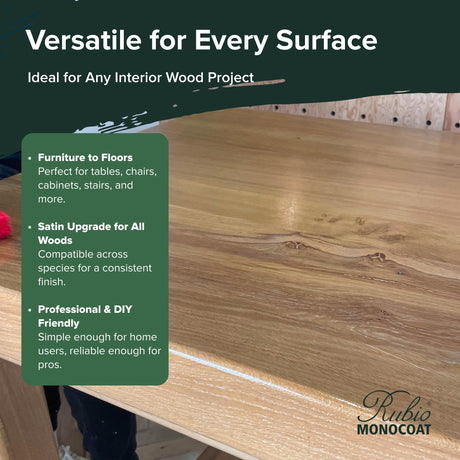 Rubio Monocoat SheenPlus 560 ft² | 0% VOC Satin Look Sheen Enhancer & Wood Finish for Interior Surfaces, Furniture, Floors, Countertops & Tables Finished with Oil Plus 2C | 350 ml Rubio Monocoat