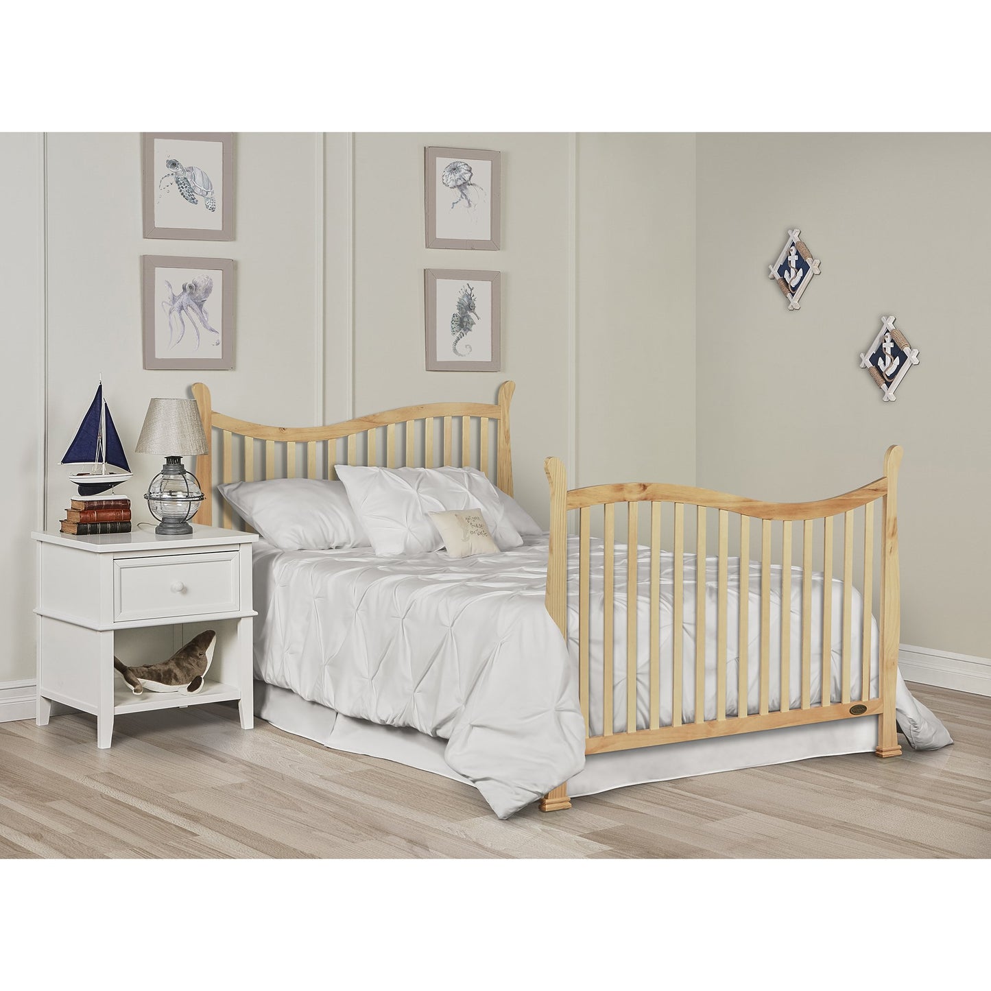 Dream On Me Violet 7-In-1 Convertible Life Style Crib In Natural, Greenguard Gold Certified, 4 Mattress Height Settings, Made Of Sustainable New