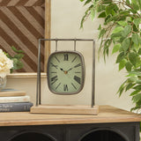 Deco 79 Wood Pendulum Clock with Wood Base, 10" x 5" x 12", Gray Deco 79