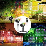Christmas Laser Lights, Projector Lights Landscape Spotlight Red and Green Star Show with Christmas Decorative Patterns for Indoor Outdoor Garden Patio Wall YINUO LIGHT