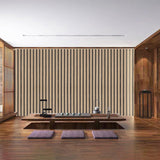 LOVADA Wood Slat Wallpaper Peel and Stick - 17.5'' x 100'' Self Adhesive Contact Paper for Walls, Wood Panel for Easy DIY Wall Decor (Brown) LOVADA