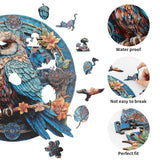 KAAYEE Wooden Jigsaw Puzzles-Wooden Puzzle Adult Unique Shape Advanced Wise Owl Wooden Jigsaw Puzzle for Adult,Family Puzzles 11.7 * 11.3 in 263 pcs KAAYEE