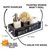 MAINEVENT Nice Bathroom Decor Box, One Box with Print on 2 Sides Farmhouse Bathroom Decor Toilet Box, Rustic Decor Bathroom Box Toilet Organizer, Toilet Paper Box, Hello Sweet Cheeks Bathroom Box MAINEVENT