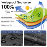 Richwon Patio Furniture Covers, Outdoor Table Covers Waterproof Rectangle, Heavy Duty Outdoor Furniture Covers for Patio Furniture, Outdoor Sectional Set Cover 90"L x 64"W x 28"H, Black Richwon