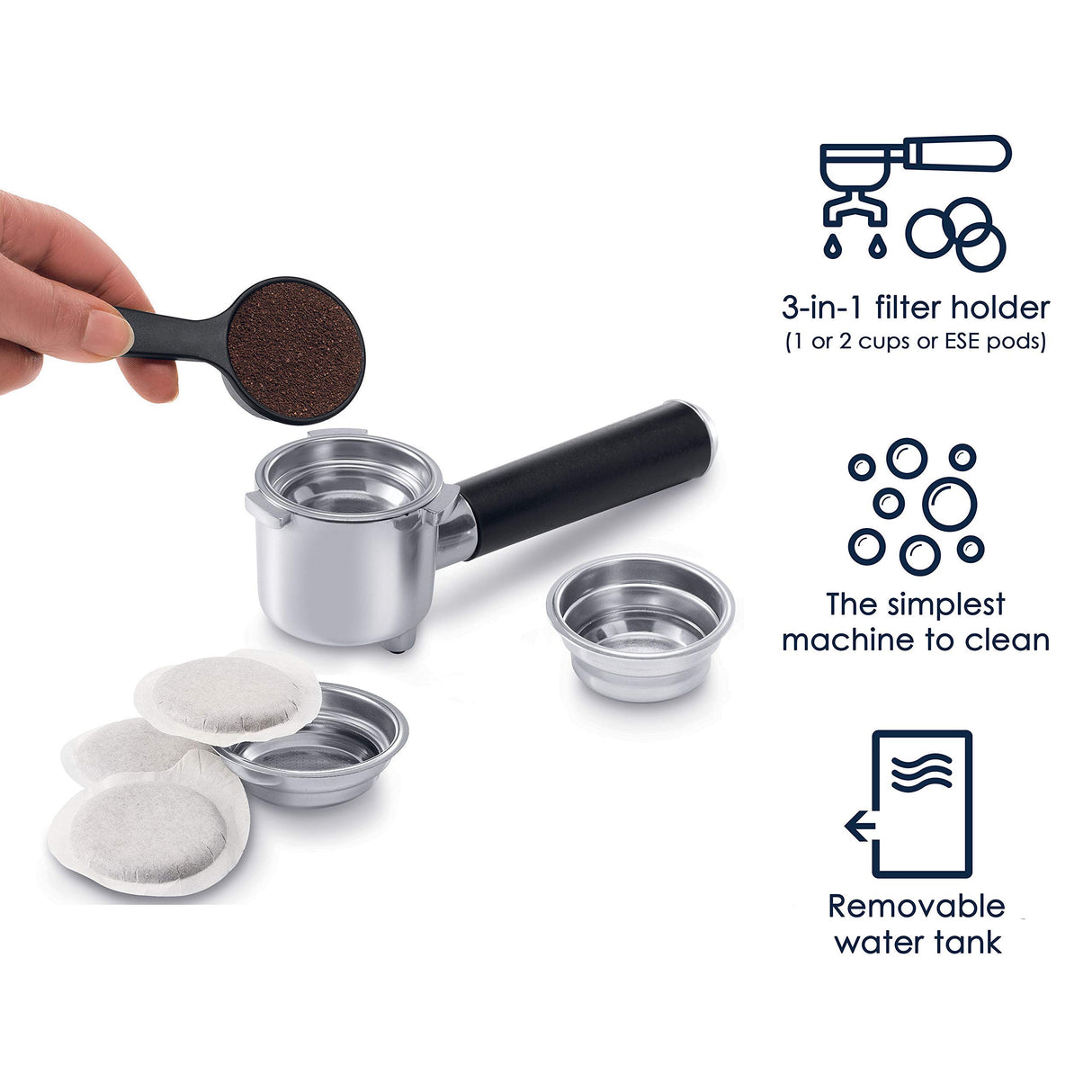 De'Longhi 15 Bar Pump Espresso and Cappuccino Machine with Premium Adjustable Frother, Stainless Steel, ECP3630 De'Longhi