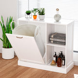 GAZHOME White Tilt-Out Laundry Hamper Cabinet with Adjustable Shelves and Baskets GAZHOME