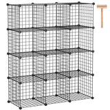 C&AHOME Wire Cube Storage, 12-Cube Storage Organizer Metal, C Grids Storage Bins Shelving, Modular Bookshelf Shelf, Closet Cabinet Ideal for Bedroom, Office 36.6”L x 12.4”W 48.4”H Black C&AHOME