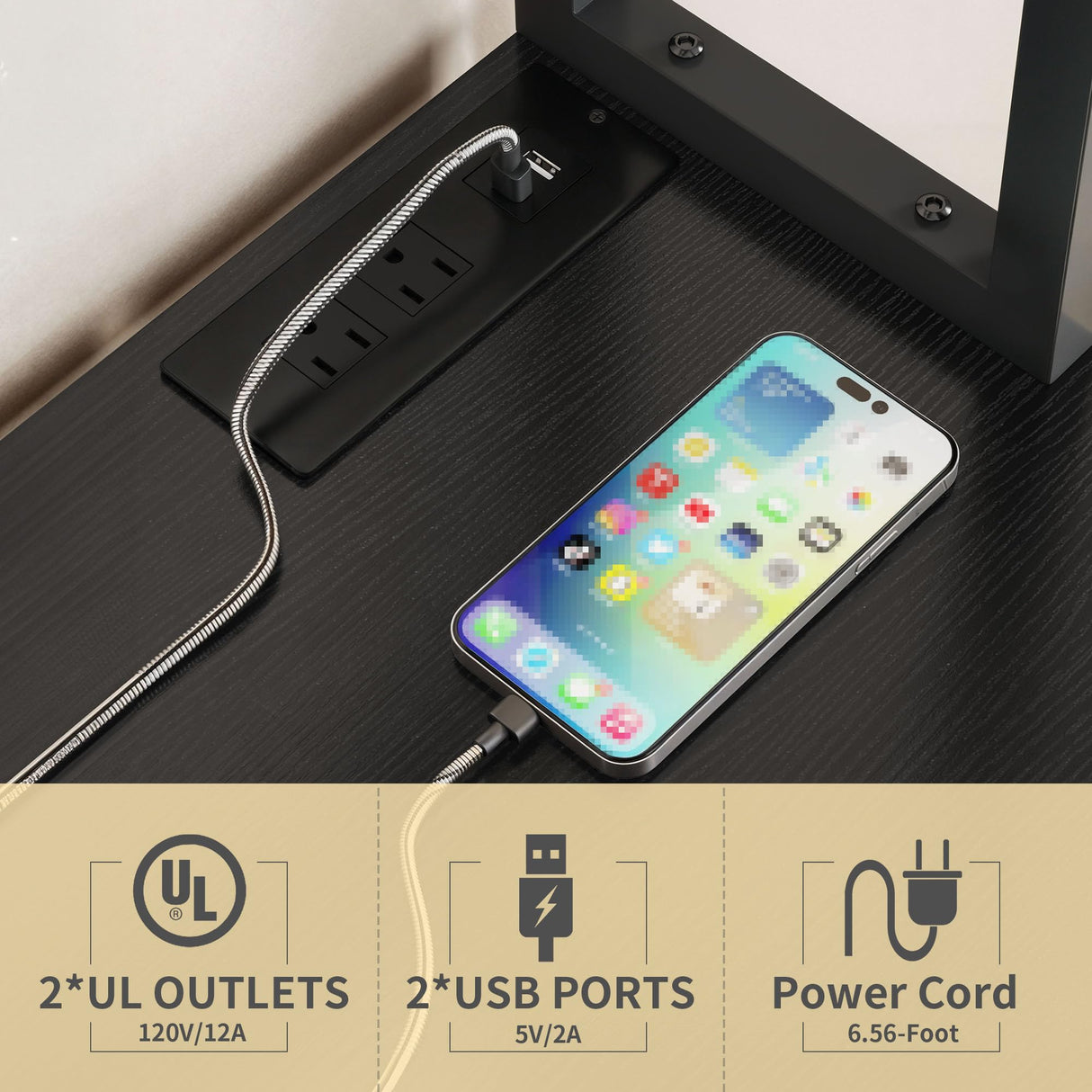 YITAHOME Bakers Rack with Storage Microwave Stand with Trash Can Bin Cabinet and Power Outlet 6-Tiers Coffee Stand Large Microwave Table for Kitchen Dining Room Living Room Black YITAHOME