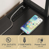 YITAHOME Bakers Rack with Storage Microwave Stand with Trash Can Bin Cabinet and Power Outlet 6-Tiers Coffee Stand Large Microwave Table for Kitchen Dining Room Living Room Black YITAHOME