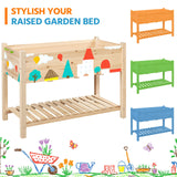 Yaheetech 47x23x32in Wooden Raised Garden Bed with Legs & Storage Shelf Horticulture Wooden Elevated Planter Box Vegetable Growing Bed for Flower/Herb/Backyard/Patio, 2pcs Yaheetech