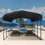 Chilihom Car Port Metal Carport 12 ×20 FT Heavy Duty Carport Kit, Metal Garage Carport Canopy with Galvanized Steel Roof & Frame，Car Tent Outdoor Storage Shed for Car, Boats and Truck, Charcoal Chilihom