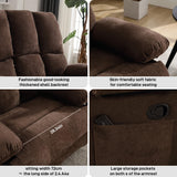 HOMYEDAMIC Oversized Recliner Chair 350 lb Weight Capacity, Plus Size 28 inch Large Wide Seat Manual Comfortable Fabric Recliner for Adults Living Room with Pockets Massage Pillow (6008-Brown5) HOMYEDAMIC