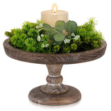 Hanobe Round Wood Display Riser: Rustic Wooden Risers Decorative Pedestal Plate Stand Small Cake Holder Tray for Wedding Birthday Decor Hanobe