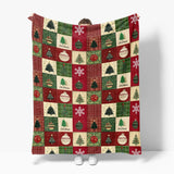Horaldaily Christmas Flannel Blanket Throw, Red Green Checkered Tree Snow Ornaments Soft Fuzzy Plush Cozy Fleece Blankets for Couch Sofa Bed Lounging, Ideal Gifts for Kids Adults Wife Self, 50x60 Horaldaily