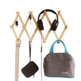 AMAPON Accordion Style Expandable Wall Wooden Coat Rack 13 Hooks (Pegs) Hang Hats Jackets Coffee Mug Purses Necklaces Towels Cap Leash Scarves Data Line Kitchenware AMAPON