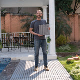 Interlocking Deck Tiles - 12x12 Inch Waterproof Outdoor Flooring for All Weather Use - Wood Tiles for Patio, Porch, Poolside, Backyard, Balcony, (Light Gray * 10 PCS) RIDFY