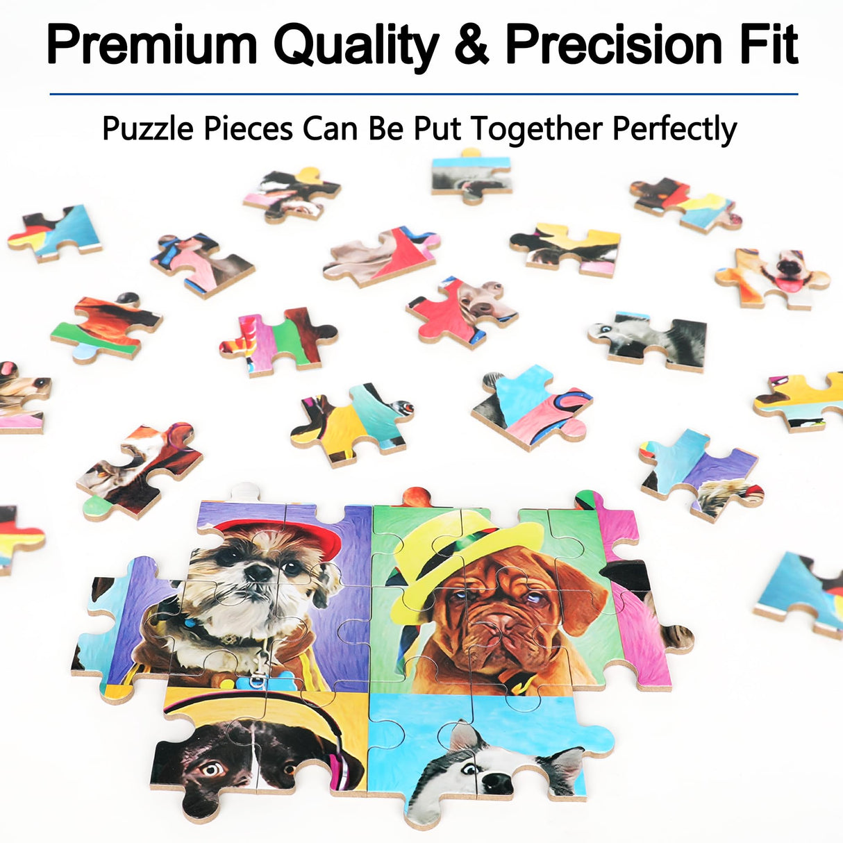 LELEMON Puzzles for Kids Ages 4-6,Dog 60 Piece Puzzles for Kids Ages 4-8,Children Jigsaw Puzzles Kids Puzzles in a Metal Box,Educational Learning Puzzle Toys for Girls and Boys LELEMON