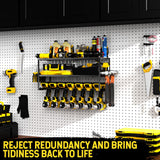 Power Tool Organizer-7 Drill Holder Wall Mount, Garage Organization Storage, 3 Layer Heavy Duty Metal Power Tool Rack,Garage Tool Organizer with Screwdriver Plier Hammer Holder, Men Dad Gifts masadi