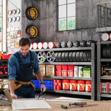 68” W Metal Shelf Heavy Duty, 8000LBS Metal Garage Shelving Units, 4 Tier Storage rack shelves, Steel Industrial Shelving , Adjustable Standing Shelf for Basement/Warehouse 68"W x 24"D x 64"H, Black AFAIF