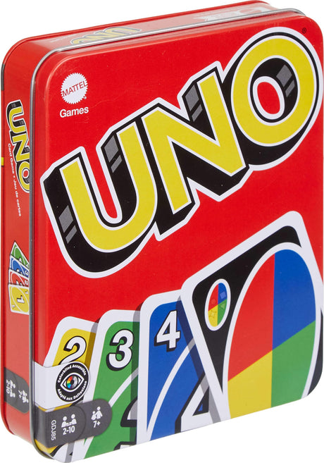 Mattel Games UNO Card Game in a Collectible Storage Tin for Kids, Adults, Families, Parties & Travel, 2 to 10 Players (Amazon Exclusive) Mattel Games